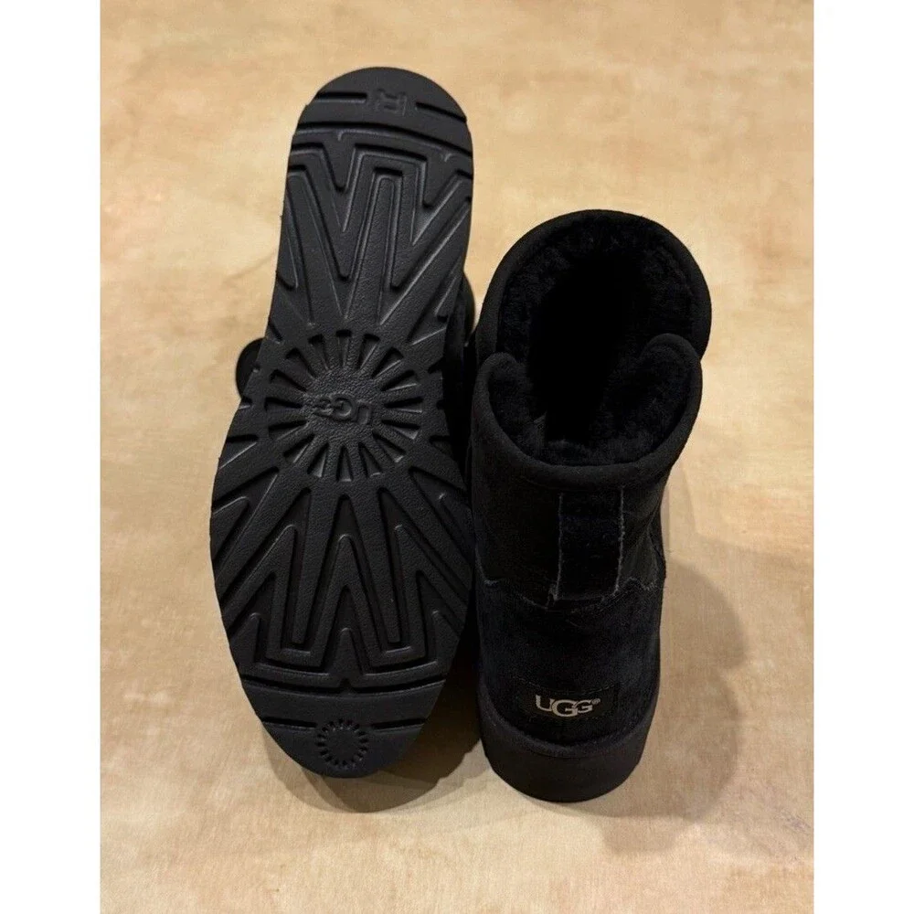 UGG Kristin Wedge Boot, Ankle Women Size 9 M UGG Classic Slim,Black 1012497, New